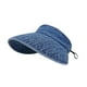 thumbnail image 4 of Sombrero de sol para mujer, cómodo, de ala ancha, portátil, con visera para vacaciones al aire libre. Azul, 4 of 9