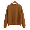 thumbnail image 5 of LLKIUHNMOPS Woman Solid Color Sweatshirts Oneck Custom Logo Knitted Pullovers Thick Autumn Winter Loose Plus Size Hoodies Womens (Brown,XL), 5 of 5