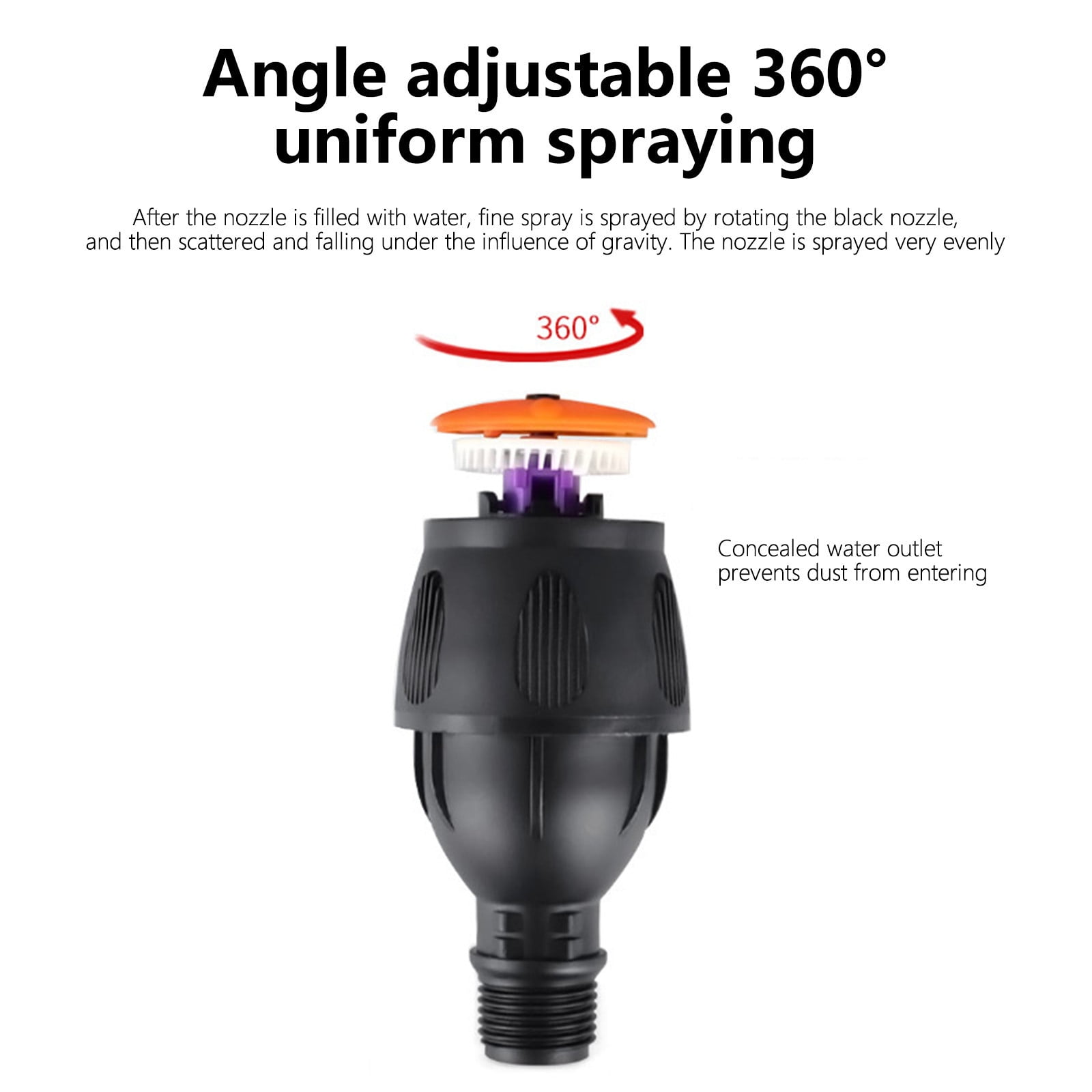 5 Packs Alloy Garden Sprinkler 360 Degree Rotating Adjustable 90-180-360 with 4 Points Medium Distance Spray ABS Plastic Brass Nozzle Water Saving Ground Insert for Yard Lawn Flower Outdoor Irrigation