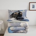 thumbnail image 5 of Manfei Classic Train Queen Comforter Set,Snowy Railway Comforter Sets Queen,White,Light Gray Reversible,3 Pieces,1 Comforter and 2 Pillowcases, 5 of 7