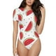 thumbnail image 1 of Balery Watermelon Body de cuello redondo de manga corta para mujer Tops de manga corta Tops básicos-Small, 1 of 7