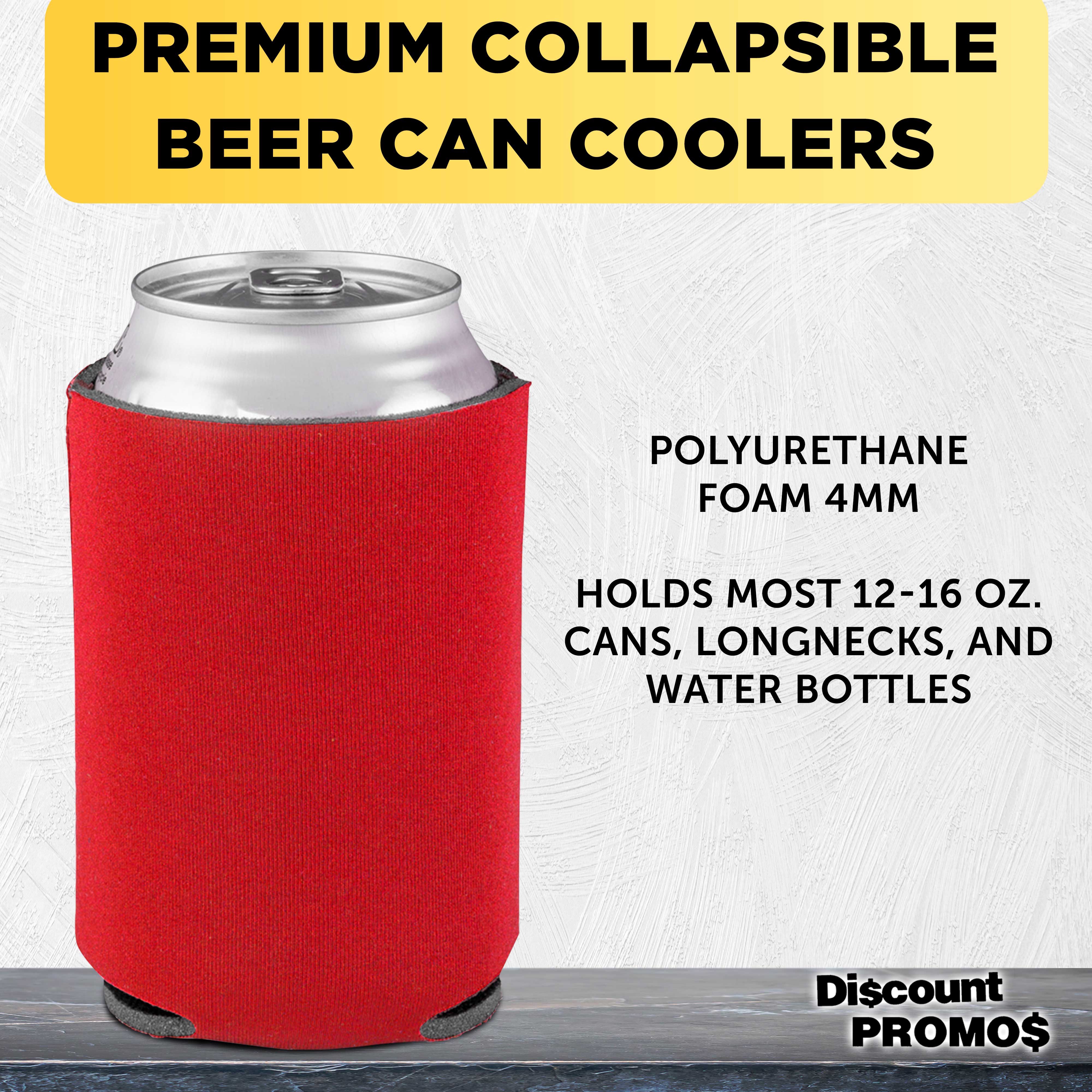 Collapsible Can Coolers Set of 25, Bulk Pack - Keep Your Beer Cold, Insulated Can Holder - Red