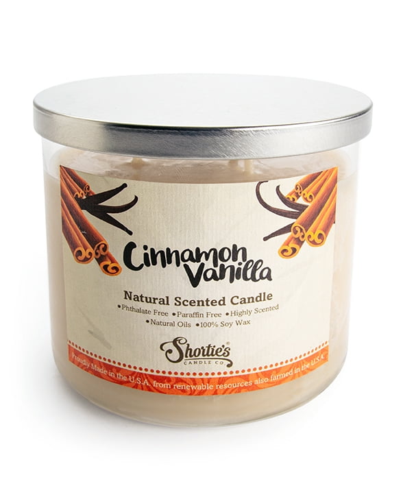 Cinnamon Vanilla Scented 3 Wick Candle - All Natural - Made with 100% Responsibly Sourced Soy and Essential Fragrance Oils - Phthalate & Paraffin Free, Vegan, Non-Toxic