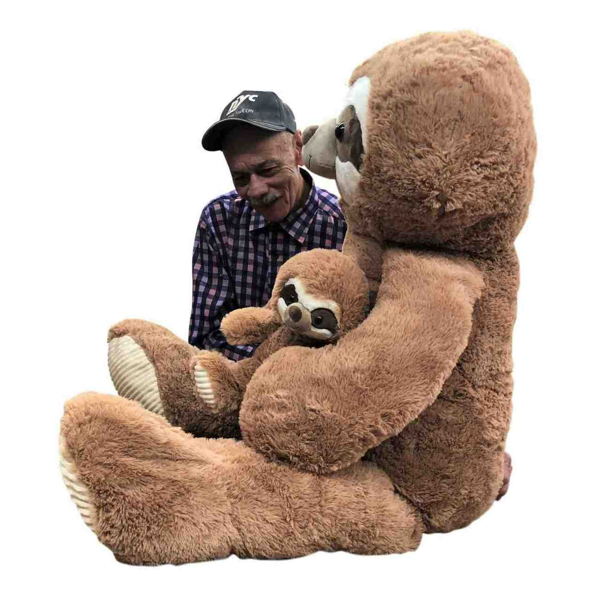 5 Foot Giant Stuffed Sloth with Baby 56 Inches Soft 142 cm Big Plush Huge Cuddly Stuffed Animal Beige Color Walmart