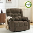 thumbnail image 3 of MCombo 27.2" Extra Wide Dual Motor Lift Chair, Dual Zone Heat, Infinite Position Recliner for Elderly, Brown Fabric, 3 of 12