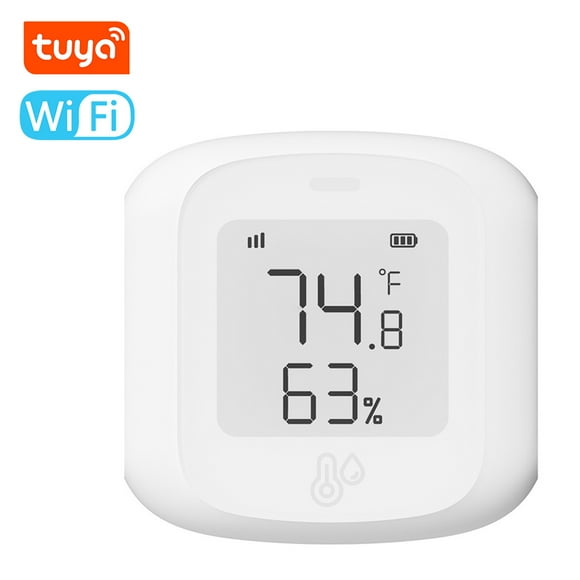 Fawoonu Smart Temperature and Humidity Sensor with WiFi Connectivity - Customizable Settings for Home Automation - Intelligent Remote Monitoring Device - Mobile App Control - AAA Battery Powered -
