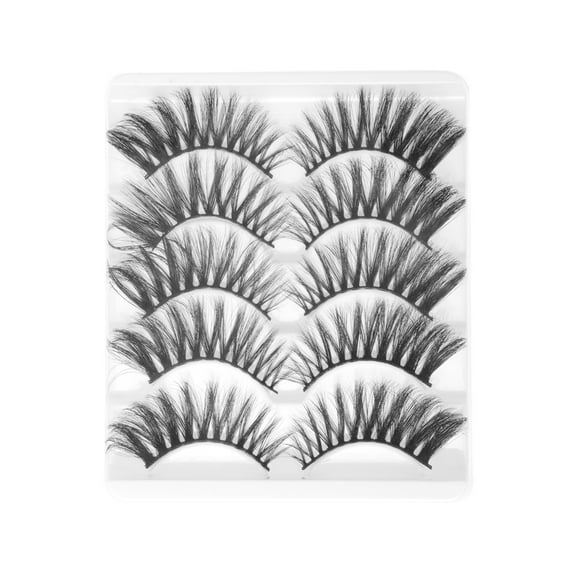 Unique Bargains 5 Pair Soft 3D False Eyelashes for Makeup Black 3D-13