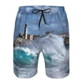 thumbnail image 4 of Kll Lighthouse In Havana Men'S Casual Summer Beach Shorts Hawaiian Shorts With Pockets-Large, 4 of 9