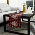 thumbnail image 5 of Christmas Table Runner-Red Black Buffalo Plaid Check Snowflake-Cotton Linen-Winter Dinner Scarf Décor,Long 120'''' Holiday Dresser Scarves,Farmhouse Xmas Kitchen Coffee/Dining Living Room Tablerunner, 5 of 7