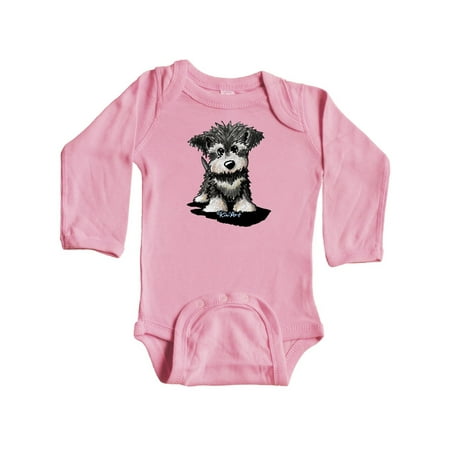 

Inktastic Schnauzer Pup Gift Baby Boy or Baby Girl Long Sleeve Bodysuit