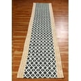 thumbnail image 4 of Casavani Black Cotton Hand Block Printed Dhurrie Square Living Room Carpet Outdoor Rug 3x3 feet, 4 of 6