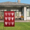 thumbnail image 3 of Amhnf Linen Garden Flag With Nine White Heart Patterns On Red Background For Home Outdoor Garden Yard Decor 12x18 inch, 3 of 5