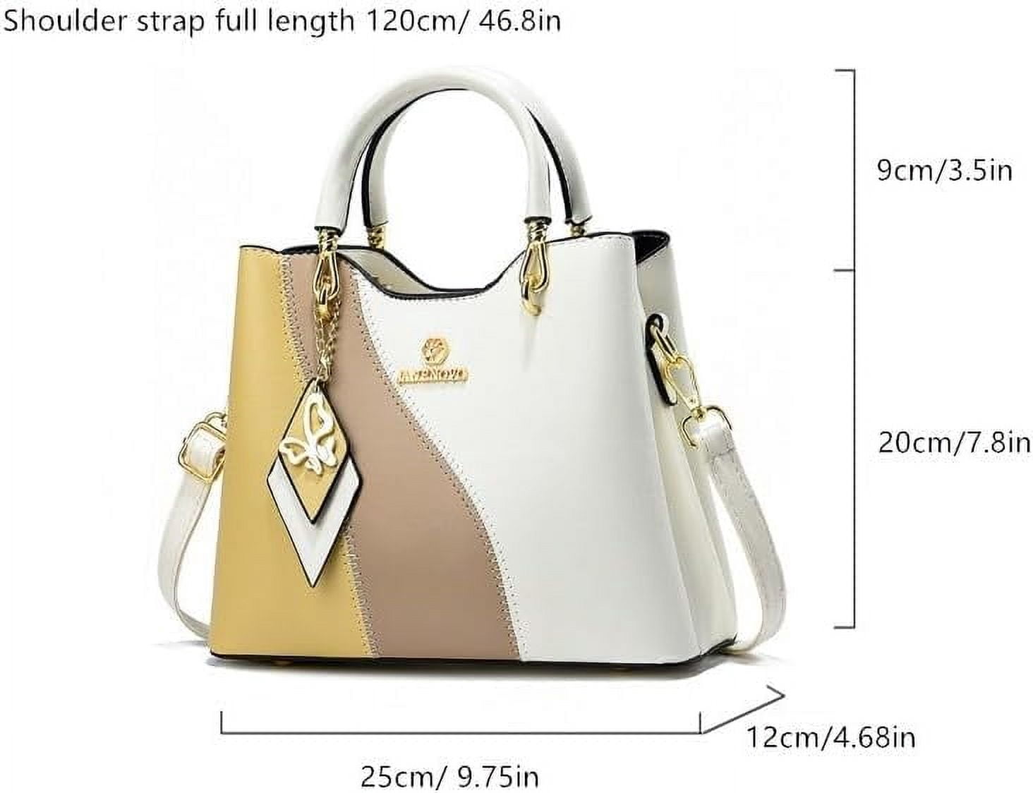 3 Zippered Compartments Purses and Handbags for Women Top Handle Satchel Shoulder Ladies Bags