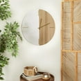 thumbnail image 3 of CosmoLiving by Cosmopolitan 24" Brown Wooden Round Wall Clock with Marble Side, 3 of 13
