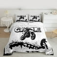 thumbnail image 2 of Homewish Sport Motorcycle Game 2pcs Bedding Comforter Set For Children Teens Boys,Black White Twin Comforter Sets,Dirt Bike Breathable Bedding Set,Lightweight Room Decor,Reversible, 2 of 8
