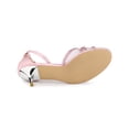 thumbnail image 3 of BLISSFUL STEP Women's Rhinestone Mesh Kitten Heels Sandals Pink (Size 9), 3 of 7