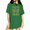 Green, variant on Grey Women's Casual Retro Lady Vertical Stripe God Is Good Faith Slogan Graphic Short Sleeve T-Shirt Tops