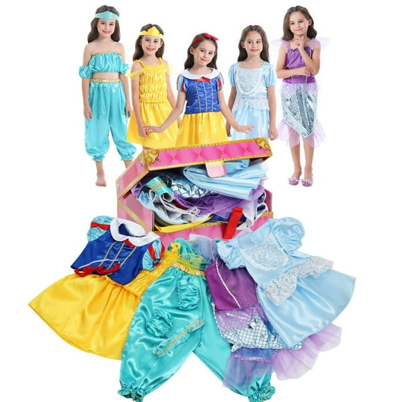VGOFUN Girls Dress up Trunk Princess Costume Dress Pretend Play Set for Girls Toddlers Princess Dress Up Trunk-2