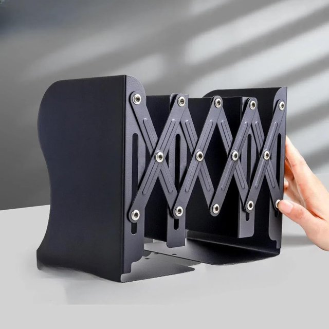 Retractable Book Stand, Student Desktop, Book Folding Display Shelf, Wrought Iron Bookshelf, Stationery, Storage bookend, Book Artifact