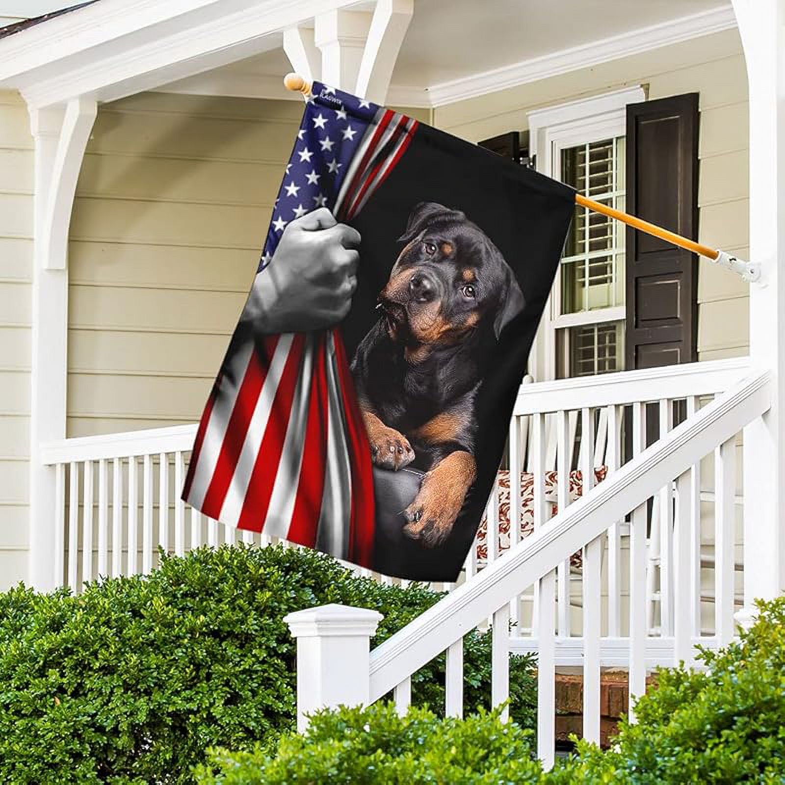 American Flag - Rottweiler Dog Lover American US Flag, 4th of July Decorations for Inside, Outside, Garden Flag USA Flags Premium Polyester, Decorative Indoor Outdoor Flag