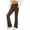 Brown, variant on FUNING Women's Flare Yoga Pants with Pockets-V Crossover High Waisted Bootcut Yoga Leggings-Flare Workout Gym Leggings