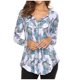 thumbnail image 4 of Puntoco Mujeres Moda Impreso Casual V-Cuello Manga Larga Camiseta Suelta Blusa tops Puntoco Puntoco-3935, 4 of 6