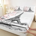 thumbnail image 3 of Homewish Pink Cherry Blossom Twin Sheet Sets,Prias Eiffel Tower Twin Fitted Sheet,Japanese Sakura Flat Sheet For Girls Kids,Ultra Soft Home Decor,3-Piece, 3 of 7
