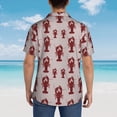 thumbnail image 4 of Disketp Red Lobster With Claws Hawaiian Shirts for Men,Mens Casual Short Sleeve Button Down Shirts Beach Shirt,3X-Large, 4 of 7