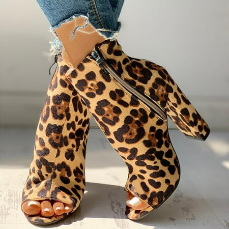 

Women s Fashion Casual Pointed Toe Zipper High Heel Short Naked Boots Shoes