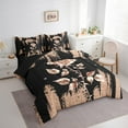 thumbnail image 2 of Shiny Rose 7 Pcs Comforter Set Women,Orange Pink Rose Bed in a Bag Full,Black Yellow Glitter Bedding Set with Flat Fitted Sheet Pillowcase and Sham, 2 of 5