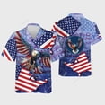 thumbnail image 3 of Camisas con la bandera de EE. UU. 2024 para hombre, camisa hawaiana con estampado 3D de águila americana para hombre, camisetas de moda de manga corta para playa, blusas, camisas, 3 of 5