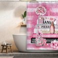 thumbnail image 2 of 2025 High Fashion Shower Curtain, Pink & Black Luxury Shower Curtain, Waterproof Polyester Fabric Shower Curtains Bathroom Decor With 12 Hooks 72 X 72, 2 of 5