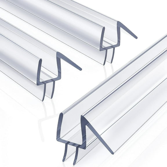 Shower Door Bottom Seal 47.25'' (15.75'' * 3), 3 Section Segmented Frameless Glass Shower Door Seal Strip for 3/8'' Glass