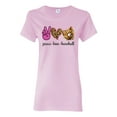 thumbnail image 1 of Peace Love Baseball Sports Womens Graphic T-Shirt, Light Pink, 3X-Large, 1 of 5