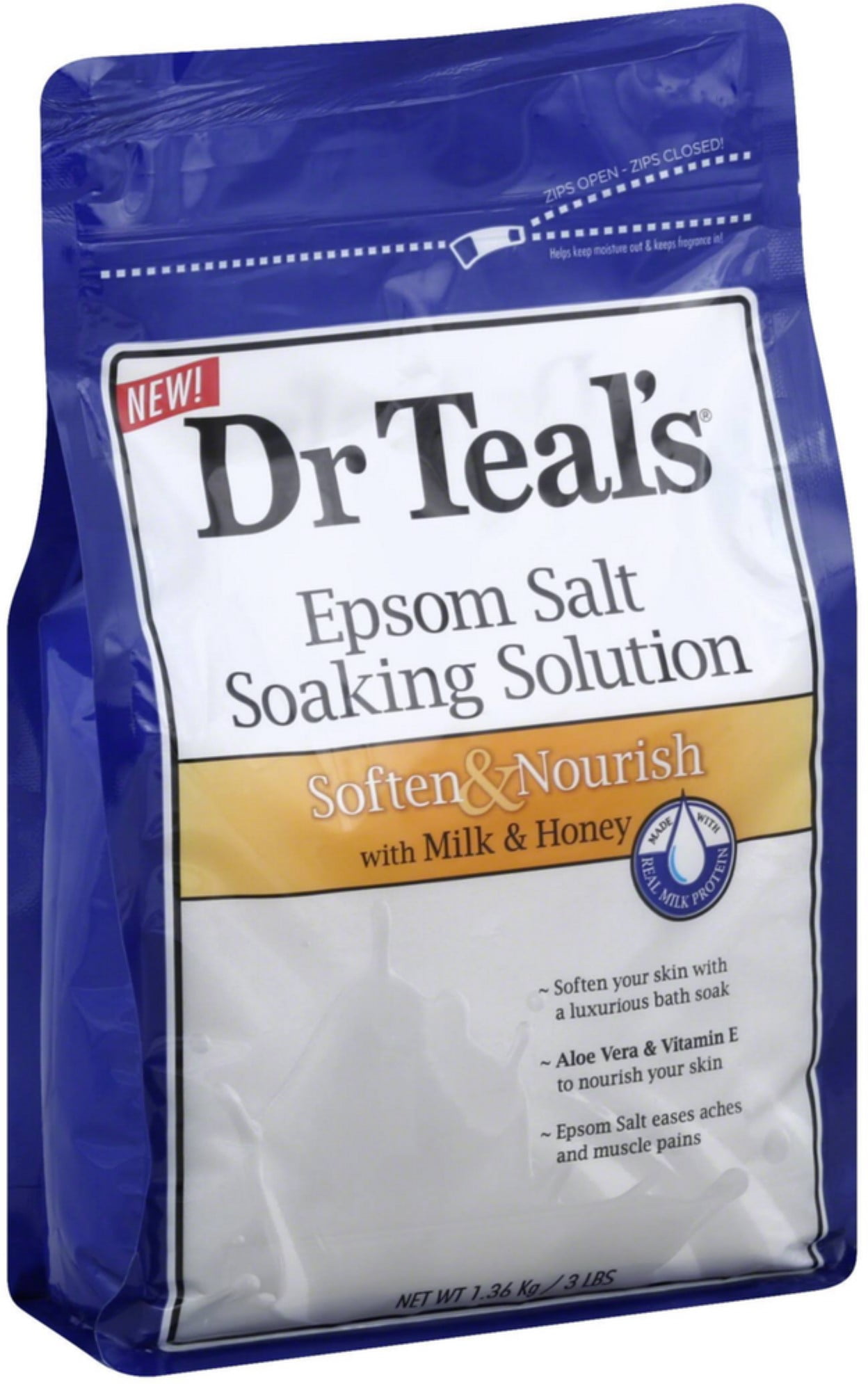 Dr Teal's Epsom Salt Soaking Solution, Soften & Nourish with Milk