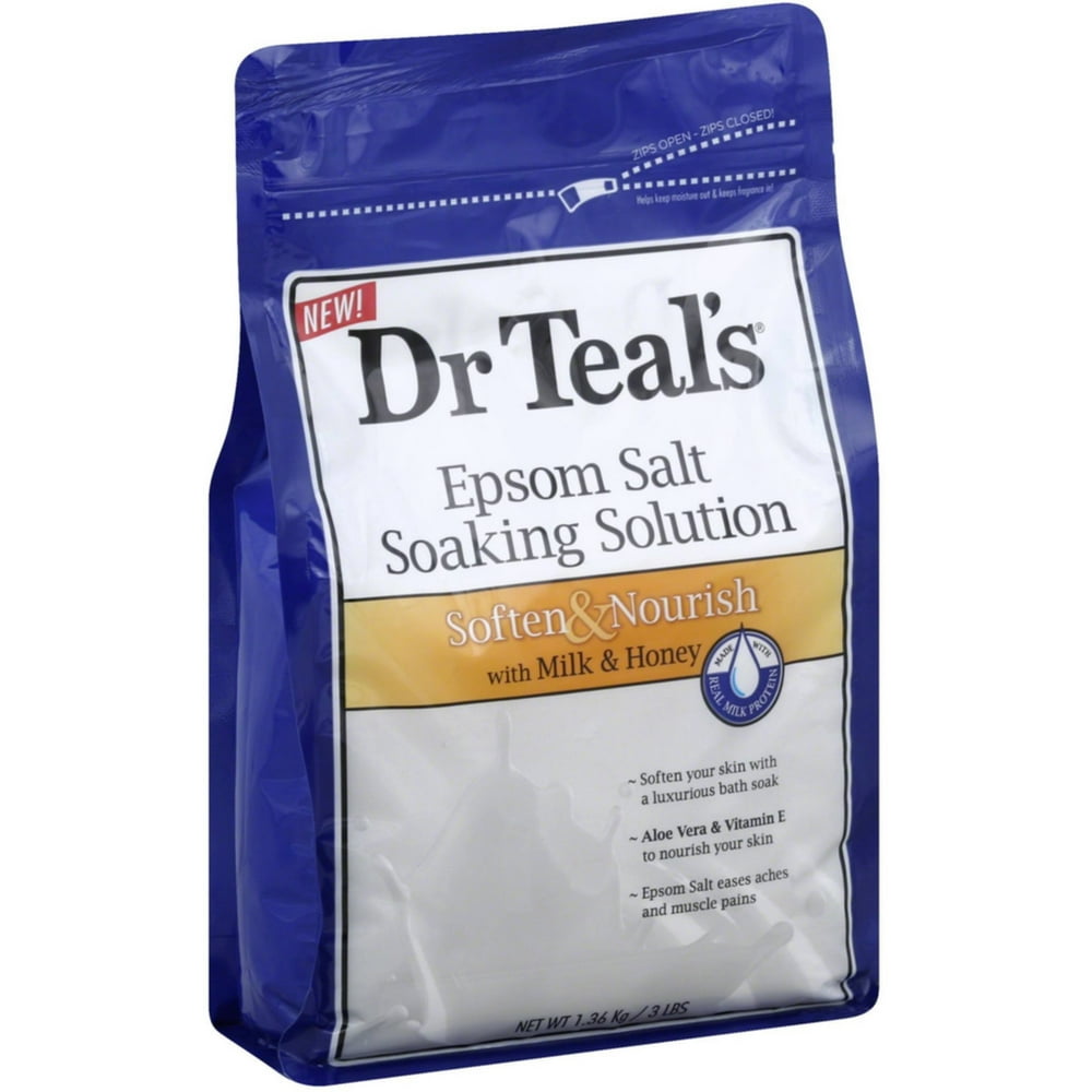 Dr Teals Epsom Salt Soaking Solution Soften And Nourish With Milk And Honey 48 Oz Pack Of 2 8392