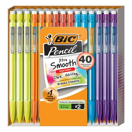 BIC Xtra-Smooth Mechanical Pencils, Medium Point (0.7mm), Assorted Color Barrels, 40 Count