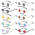 thumbnail image 1 of Vintage Rock Punk Man Sunglasses Classic Small Round Sunglasses Women Wide Bridge Metal Frame Black lens Driving Eyewear, 1 of 4
