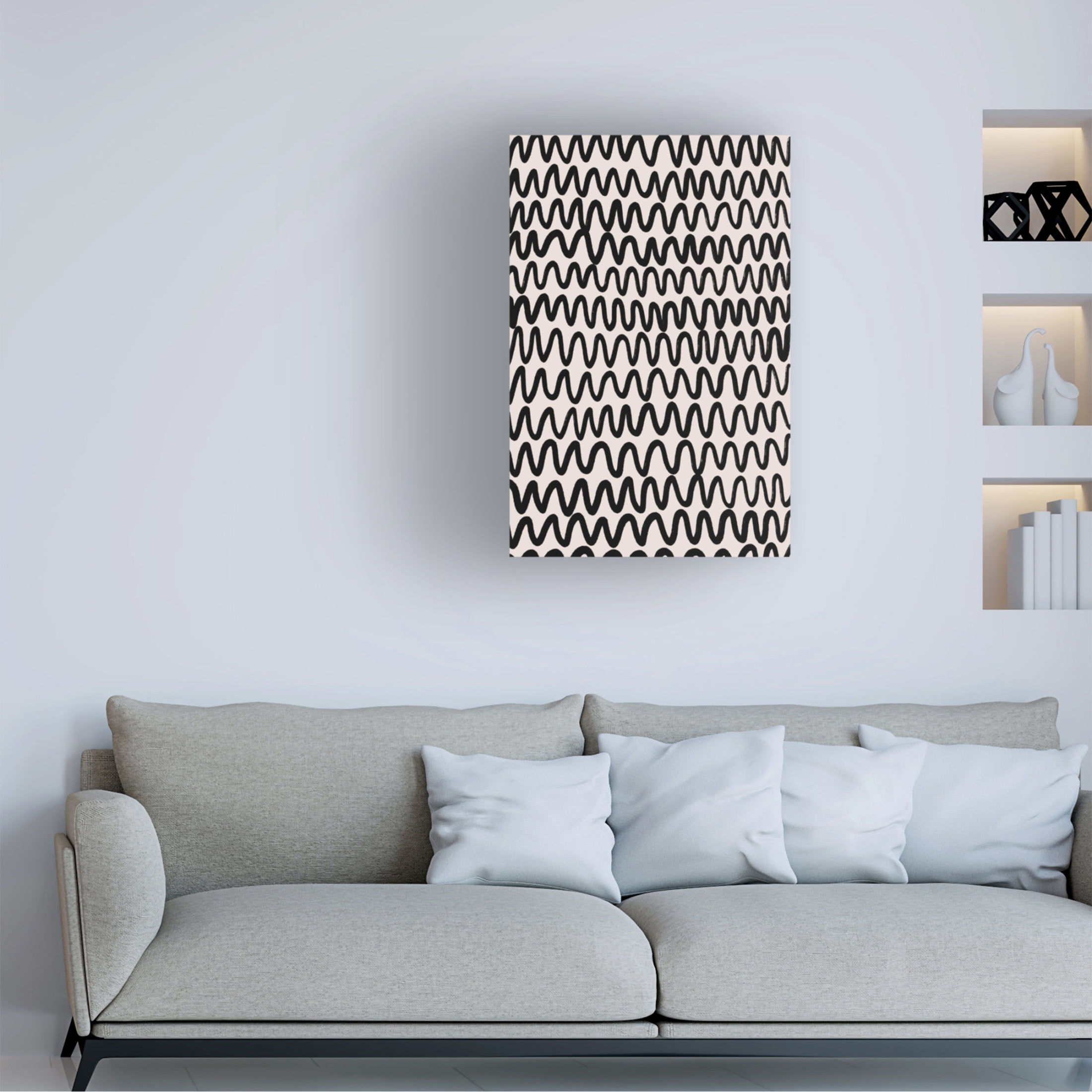 Canvas Wall Art - Treechild 'Marker Wavey Pattern' Wall Art for Living Room, Bedroom, or Office D?cor by Trademark Fine Art - 16 x 24 Inches
