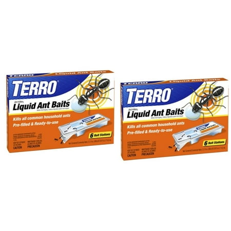 (2 pack) TERRO 6-Pack Liquid Ant Baits (Best Outdoor Ant Bait)