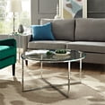 thumbnail image 2 of Pemberly Row 36 Coffee Table with X-Base in Glass and Chrome, 2 of 5