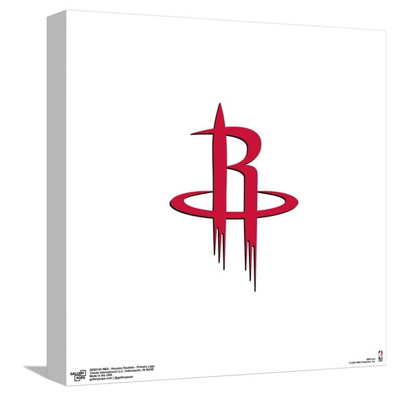 Gallery Pops NBA Houston Rockets - Primary Logo Canvas Wall Art, Unframed Version, 12" x 12"