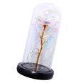 thumbnail image 3 of AMERTEER Artificial Gold Foil Rose Flower LED Light String In Glass Dome On Wooden Base 1 pc, 3 of 7