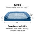 thumbnail image 2 of FurHaven Two-Tone Faux Fur & Suede Orthopedic Sofa Pet Bed for Dogs & Cats - Jumbo, Marine Blue, 2 of 12
