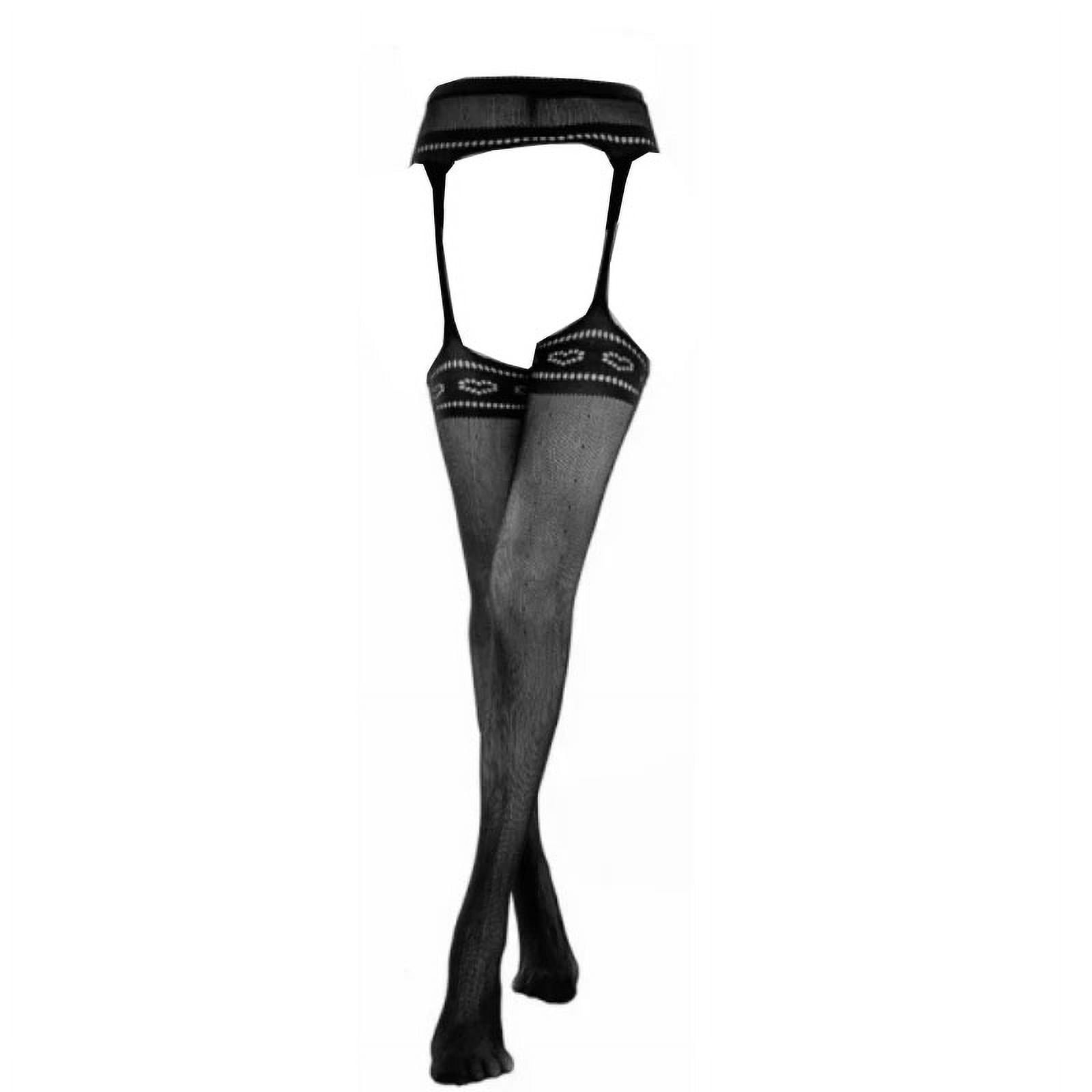 SIMPLEJWEL Fishnet Garter Belt Stocking Suspender Pantyhose Tights Thigh High Summer Sexy Hot 6507 Free Size Walmart