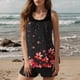 thumbnail image 1 of Trajes de baño Amzcrzy Tankini para mujer, trajes de baño, trajes de baño de dos piezas con control de abdomen, traje de baño conservador de cintura alta con estampado de moda para mujer, rojo, 2XL, 1 of 8