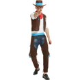thumbnail image 4 of Celivon Cowboy Outfits For Men 5 Piece Hat+Scarf+Vest+Tshirt+Fringe Leg Warmer Set Vintage Texas Western Cowboy Themed Sets Casual Loungwear Dailywear, 4 of 8