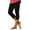 Black, variant on Women's High Waisted Yoga Capri Leggings With Moisture Wicking Technology Knee Length Workout Pants For Studio Fitness Blue