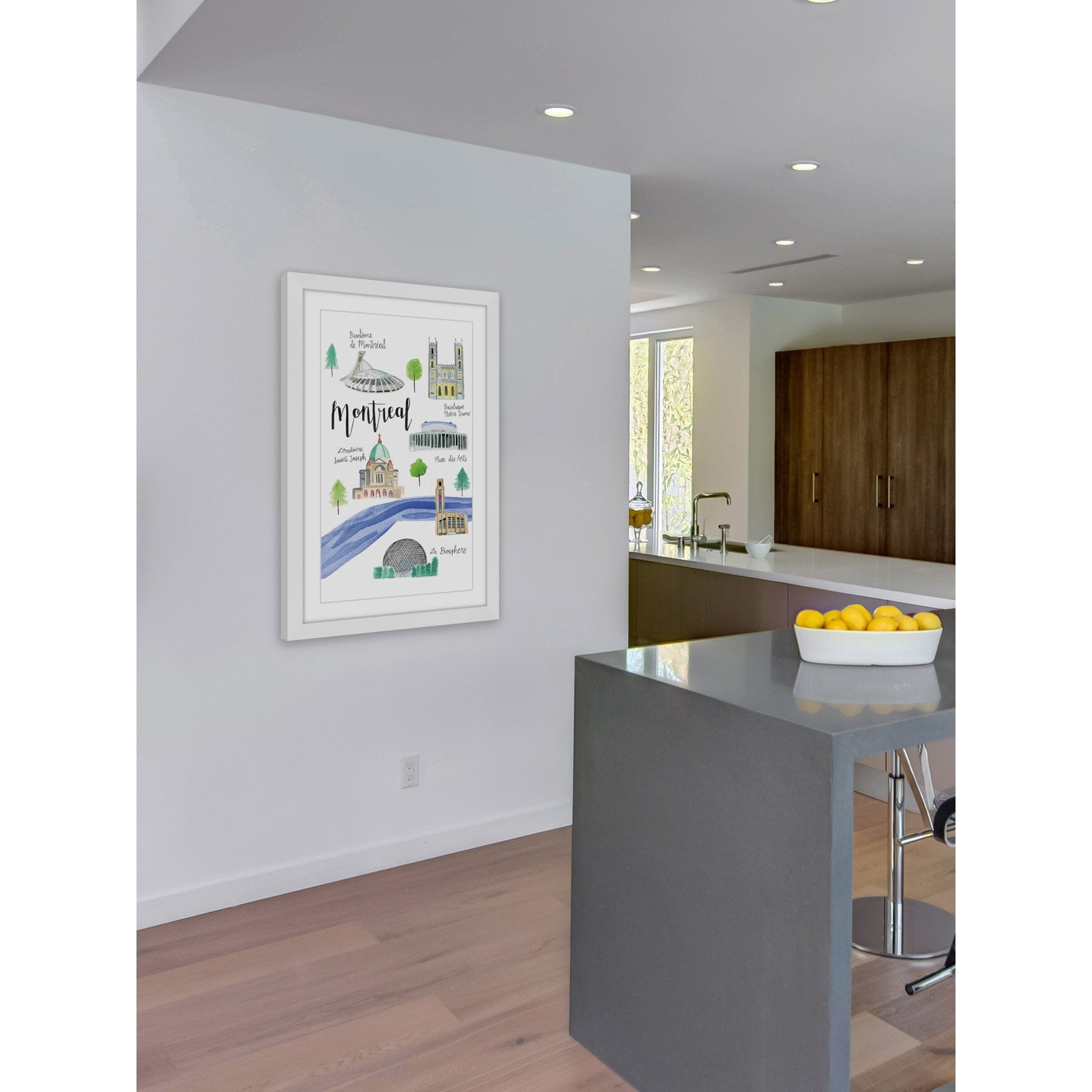 Marmont Hill "Montreal Sights" By Molly Rosner Framed Painting Art Print, 24.0" x 1.5"