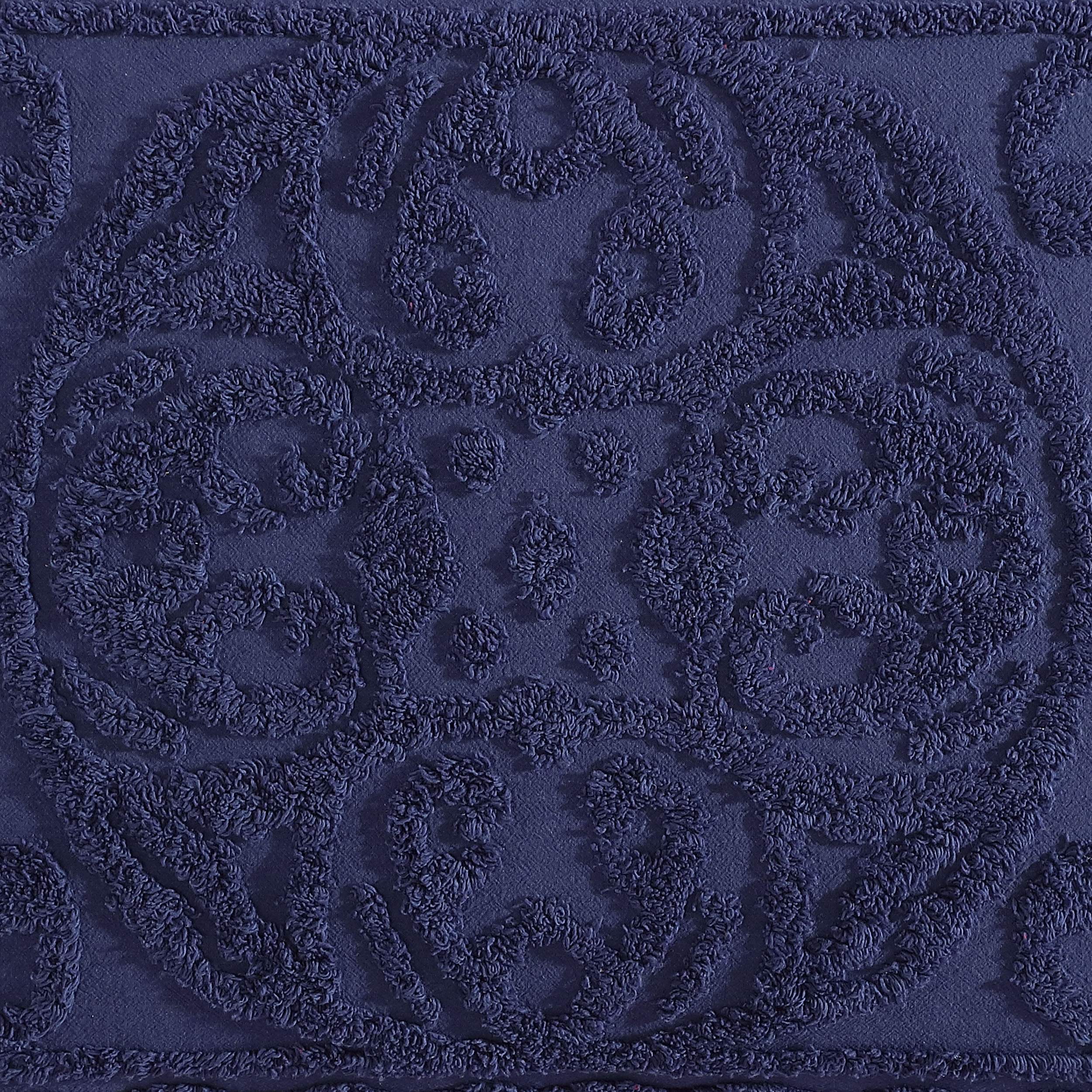Beatrice Home Fashions Medallion Chenille Standard Sham Navy